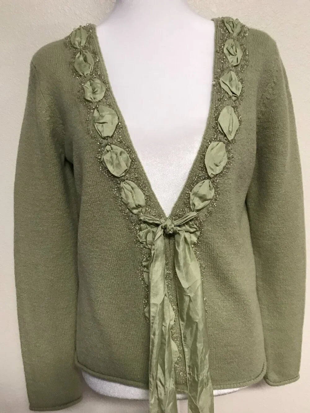 Anthropologie Sleeping on Snow Wool Blend Cardigan Sweater – Size L – NWT